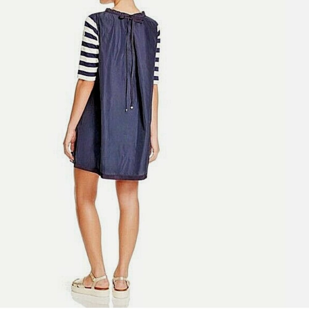 NWT! $995 MONCLER AUTHENTIC Breton-Striped Nautical Balloon Dress